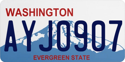 WA license plate AYJ0907