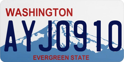 WA license plate AYJ0910