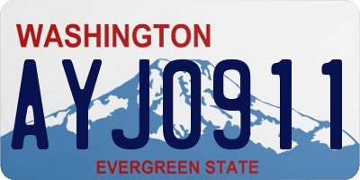 WA license plate AYJ0911