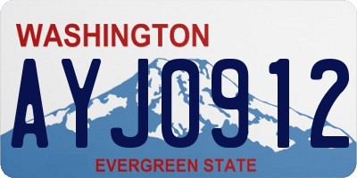 WA license plate AYJ0912