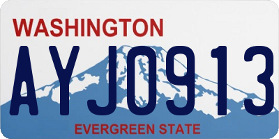 WA license plate AYJ0913