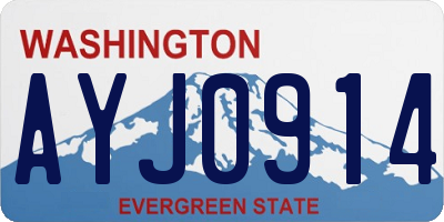 WA license plate AYJ0914