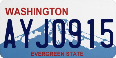WA license plate AYJ0915