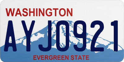 WA license plate AYJ0921