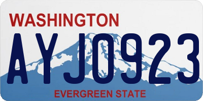 WA license plate AYJ0923