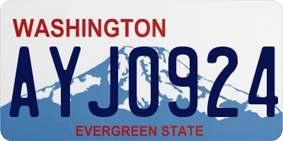 WA license plate AYJ0924