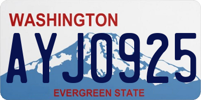 WA license plate AYJ0925