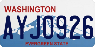 WA license plate AYJ0926