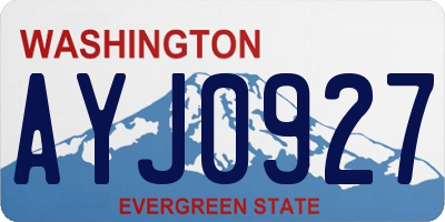 WA license plate AYJ0927