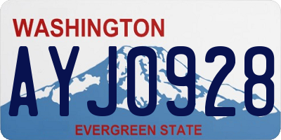 WA license plate AYJ0928