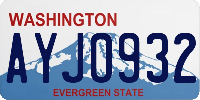 WA license plate AYJ0932