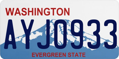 WA license plate AYJ0933