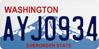 WA license plate AYJ0934