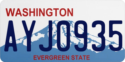 WA license plate AYJ0935