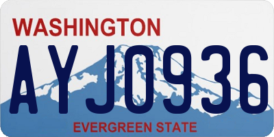WA license plate AYJ0936