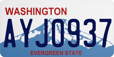 WA license plate AYJ0937