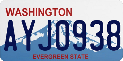 WA license plate AYJ0938