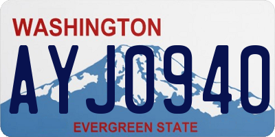 WA license plate AYJ0940