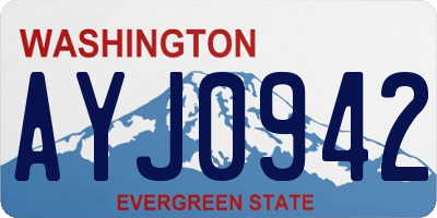 WA license plate AYJ0942