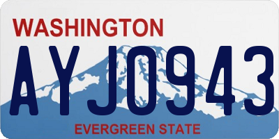 WA license plate AYJ0943