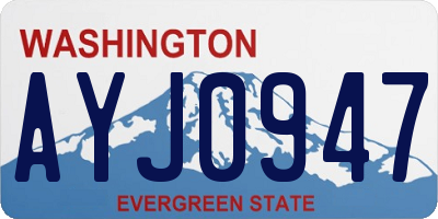 WA license plate AYJ0947