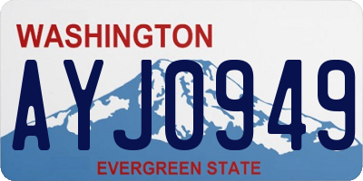 WA license plate AYJ0949