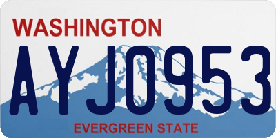 WA license plate AYJ0953