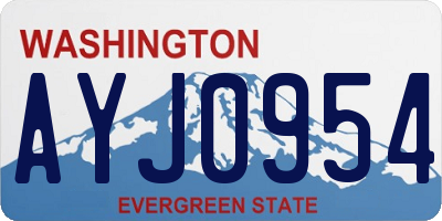 WA license plate AYJ0954