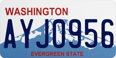 WA license plate AYJ0956