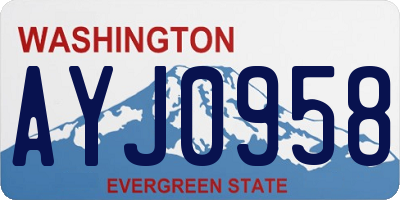 WA license plate AYJ0958