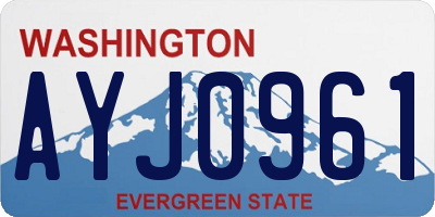 WA license plate AYJ0961