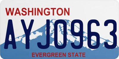 WA license plate AYJ0963