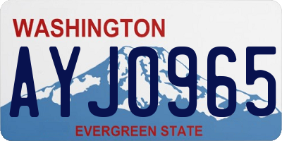 WA license plate AYJ0965