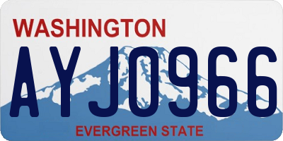 WA license plate AYJ0966