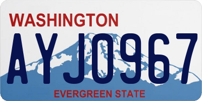 WA license plate AYJ0967