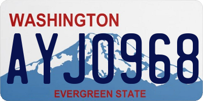 WA license plate AYJ0968