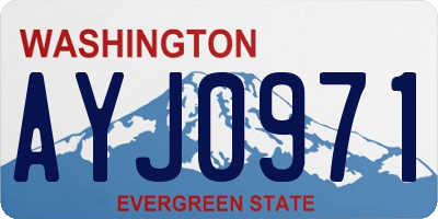 WA license plate AYJ0971