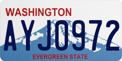 WA license plate AYJ0972