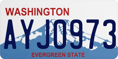 WA license plate AYJ0973
