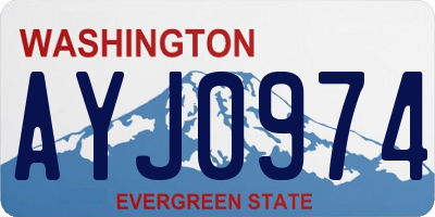 WA license plate AYJ0974
