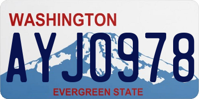 WA license plate AYJ0978