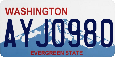 WA license plate AYJ0980