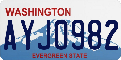 WA license plate AYJ0982