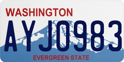 WA license plate AYJ0983
