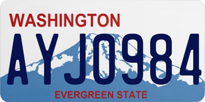 WA license plate AYJ0984