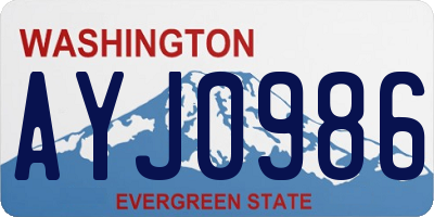 WA license plate AYJ0986
