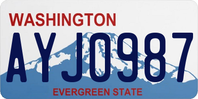 WA license plate AYJ0987