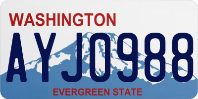 WA license plate AYJ0988