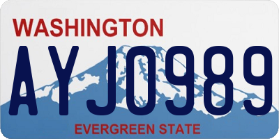 WA license plate AYJ0989