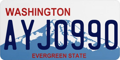 WA license plate AYJ0990